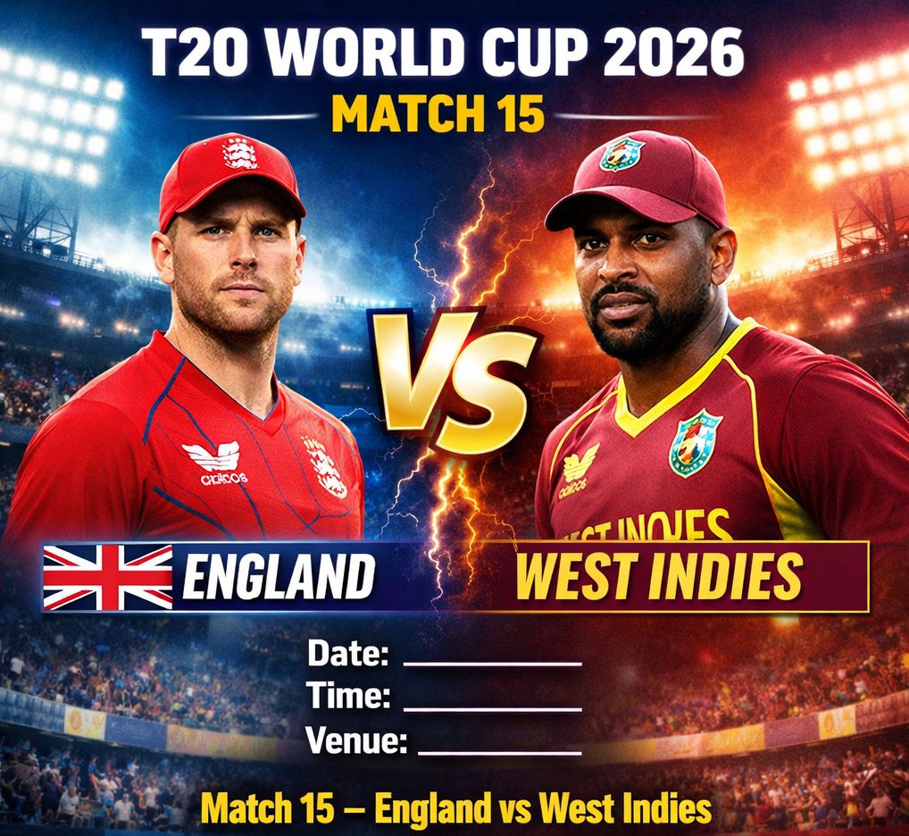 T20 World Cup match 15 eng vs wi